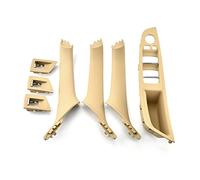 MKptopia 7 Pieces RHD Yellow Beige Car Interior Door Pull Handle Trim Cover Kits Replacement Compatible with B-MW 5 Series F10 F11 520d 525d 530d 535i Interior Panel Handle Adjustment Cover