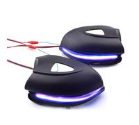 MKptopia Sequential Led Dynamic Side Mirror Turn Signal Compatible with VW Golf MK6 Compatible with GTI 6 R line VI R20 Tou-ran-with holes-yellow+blue