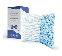 MKS Shredded Memory Foam Pillow 80 x 80 cm, Adjustable Cool Pillows for Sleeping, Suitable for Back, Side and Stomach Sleepers, soft Memory Foam Cooling Pillows