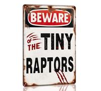 MKsbyce Beware of the Tiny Raptors Metal Tin Sign Funny Chicken Coop Sign Chicken Coop Accessories Outdoor Chicken Farmhouse Farm Sign Yard Decor Gifts 8x12 Inch