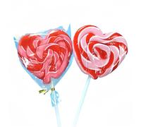 MKSDDF- 50g*2 lollipops big slice lollipops rainbow lollipops swirl,birthday party favors Handmade Lollipop 3.15 Inch Lollipop lollipops individually wrapped (Heart-shaped*2)
