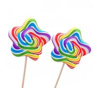 MKSDDF- 50g*2 lollipops big slice lollipops rainbow lollipops swirl，birthday party favors Handmade Lollipop 3.15 Inch Lollipop lollipops individually wrapped (Five-pointed star*2)