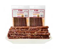 MKSDDF-90g*2 packs latiao shredded vegetarian steak spicy strips spicy gluten vegetarian meat snacks snacks Chinese snacks latio snacks (Spicy long gluten * 2 pac)