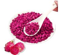 MKSDDF-Diced Dragon Fruit (3-5mm Cubes) - Freeze Dried Red Dragon Fruit（100g）-Vegan-100% Natural-No Added Sugar-for Smoothies, Yogurt & Desserts