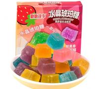 MKSDDF-Fruit Candy, Amber Fruit Candy, Assorted Candy, Colorful Soft Candy, Crispy Outside and Soft Inside, Gem Candy, Handmade Gem Candy, Internet Celebrity Diamond Candy Snacks 32g/1.13oz*1 Box