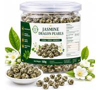 MKSDDF-Jasmine Dragon Pearls Green Tea120g, Hand-Rolled Jasmine Tea Pearls, Loose Leaf Green Tea with Floral Aroma for Hot Tea Brewing