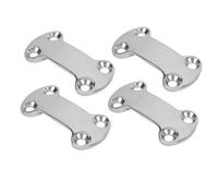 MKSDJFKA 4Pcs Marine Pad Eye Plate, Stainless Steel Deck Loops, 304 Stainless Steel Belt Cam Buckle Plate with 5.8mm Holes, Heavy Duty Tie Down Deck Plate for Sailing, Boating and Outdoor U