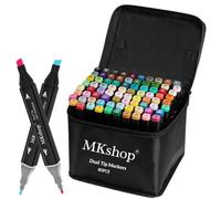 MKshop 80 Colors Alcohol Markers, Colouring Pens Set, Permanent Art Marker Pens for Kids and Adults, Double Tipped Graphic Marker Pen for Manga/Anime/Fun doodling.