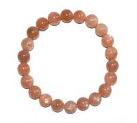 mkslksbhnxl 8MM Sunstone Bracelets for Women Men| Natural Orange Moonstone Gemstones for Spiritual Ceremony & Ritual | Bring Wealth| Stretch Jewelry Stone of Romance Passion Drive Confidence