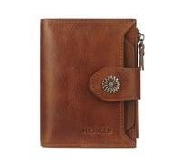 MKSSKEN RFID Wallet Women,Bifold Leather Womens Wallet,Compact Small Wallets Woman Card Holder with Removable ID Window, a2-brown, Fashion Retro