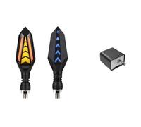 MKSZY Motorcycle Turn Signal Indicator Blinker Light White Amber DRL Arrows Sequential Flowing 12V 10mm For APRILIA RS 660 125 Shiver 750 RS660 RS125