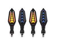 MKSZY Motorcycle Turn Signal Indicator Blinker Light White Amber DRL Arrows Sequential Flowing 12V 10mm For Triumph Tiger 800 900 Speed Triple For Daytona 675