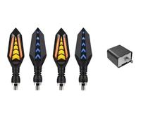 MKSZY Motorcycle Turn Signal Indicator Blinker Light White Amber DRL Arrows Sequential Flowing 12V 10mm For APRILIA RS 660 125 Shiver 750 RS660 RS125