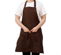 MKTOLHUs Chef Bib Apron | Nylon Kitchen Apron with Pockets for Men Women Adults Kids, Restaurant Serving Gardening Craft Smock, Red