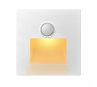 MKTOLHUs LED Stair Light Motion Sensor, Recessed Wall Light for Indoor Staircase, 1.5W Warm White Step with Human Body & Dusk Sensor, IP20 Night Lamp for(White)