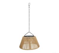 MKTOLHUS Solar Hanging Lantern Woven Rattan Pendant Light 3000K Warm LED | Outdoor Decorative Natural, Brown