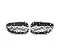 MKVAXR 1 Pair, for BMW, for 5 Series E60 2004 2005 2006 2007 2008 2009 Meteors Front Middle Grille Auto Racing Grille Racing Grills Gloss Black/Silver Radiator Grille(Silver)