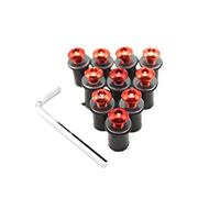 MKVAXR 10PCS M5 5mm Windscreen Windshield Bolts Screw Kits, for Triumph, Daytona 675 Tiger 1050 800 Tiger1200, for Explorer Motorcycle Windshield(Red)