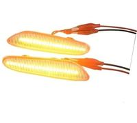 MKVAXR 2 Pcs Dynamic Side Marker Turn Signal Indicator Flashing Lamp, for Bmw E82 E88 E90 E91 E92 E93, for E60 E61 E84 Side Indicator Light(BLACK Crystal White)