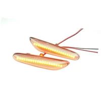 MKVAXR 2 Pcs Dynamic Side Marker Turn Signal Indicator Flashing Lamp, for Bmw E82 E88 E90 E91 E92 E93, for E60 E61 E84 Side Indicator Light(BLACK Crystal White Plug in type)