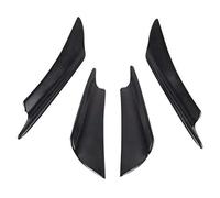 MKVAXR 4 Pcs Universal Black Carbon Fiber Car Styling Accessories Front Bumper Lip Rubber Fin Splitter Spoiler Canard Sticker Car Spoiler Trim(Black)