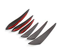 MKVAXR 6pcs Lot Carbon Fiber Style Car Front Bumper Lip Splitter Body Spoiler Canards Car Spoiler Trim