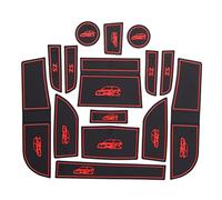 MKVAXR Anti Slip Gate Slot Cup Mat MorrisGarages, for MG, ZS Interior Non Slip Mat Accessories Door Pad 15pcs Set Car Styling Door Slot Mat(Red)
