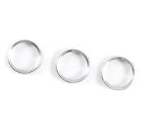 MKVAXR Auto Button Stickers Parts Defender 110 130 2020 3pcs Aluminum Alloy Car Rear Air Conditioning Adjusting Knob Trim Ring Accessories Multimedia Button Cover(Black 3)
