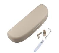 MKVAXR Car Glasses Holder Case Sunglass Holder Sun Glasses Box, for, for, Q3 Q5 SQ5 Q7 A1 A3 S3 A4 A6 A7 S6 S7 S4 RS4 A5 S5 2012-2022 Car Glasses Holder(Beige)