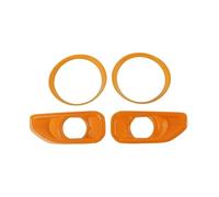 MKVAXR Car Headlight Decoration Ring Fog Lamp Hood Cover, for Jeep, Wrangler JL 2018 2019 2020 2021 Wrangler JL Car Accessories Car Headlight Cover(Orange)