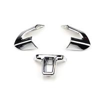 MKVAXR Car Steering Wheel Trim Cover Sticker Golf MK6 Polo for Jetta, MK5 MK6, for EOS, for Touran, for Caddy Fox, for Bora, for Geta Steering Wheel Cover Sticker(A type Chrome 3pcs)