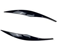 MKVAXR Carbon Fiber Car Headlight Eyebrow Eyelid Trim Eyebrows Eyelids Lids, for Bmw 3 for Series E90 E91 320I 330I Sedan Touring 2005-2012(BLACK Gloss Black)