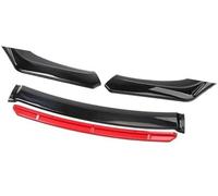 MKVAXR For Mazda, Car Front Bumper Lip Spoiler Body Kit Decorative Bumper Canard Lip Splitter Sedan Width Below 176cm Spoiler Front Splitter(BLACK Bright Black Red)