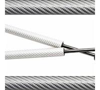MKVAXR For Renault, Laguna III X91 2007-2015 Front Hood Bonnet Modify Struts Carbon FIber Shock Damper Prop Rod Piston Lift Supports Bonnet Strut(Silver carbon fiber)