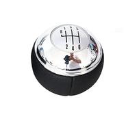 MKVAXR Gear Knob 5 6 Speed Gear Shift Knob, for, R50 1 D R52 R53 for S 3 Doors 2001-2008 Leather Shifter Lever Hand Ball Pen Gear Shift Knob(Black 6-Speed Silver)