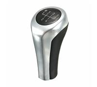 MKVAXR Gear Shift Knob, for, E46 E53 E60 E61 E63 E65 E81 E82 E83 E87 E90 E91 E92 X1 X3 X5 1 3 5 6 Series Chromed Matte Carbon Gear Shift Knob(Matte Silver 5speed)