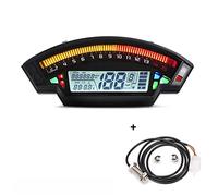MKVAXR Motorcycle Universal LCD Digital Speedometer 14000RPM 6 Gear 199km/h Backlight Odometer 1 2 4 Cylinders Meter Moto Trip Data Gauge(With Sensor-A)