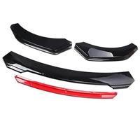 MKVAXR Protector Car Front Bumper Lip Body Kit Spoiler Decorative Strip Bumper Canard Lip Splitter Exterior Parts, for Mazda, Spoiler Front Splitter(BLACK Bright Black Red)
