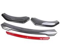 MKVAXR Protector Car Front Bumper Lip Body Kit Spoiler Decorative Strip Bumper Canard Lip Splitter Exterior Parts, for Jetta, Spoiler Front Splitter(BLACK Carbon Red)