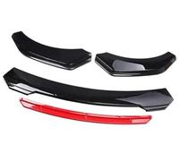 MKVAXR Protector Car Front Bumper Lip Body Kit Spoiler Decorative Strip Bumper Canard Lip Splitter Exterior Parts, for Jetta, Spoiler Front Splitter(BLACK Bright Black Red)