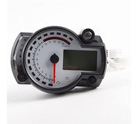 MKVAXR Tachometer Fuel Meter LCD Digital Motorcycle Odometer Speedometer Adjustable MAX 299KM/H 7 Colors Display Moto Trip Data Gauge(Speedometer only)