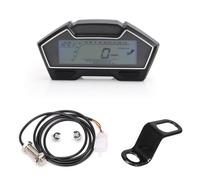 MKVAXR Universal LCD Motorcycle Racing Speedometer Odometer Fuel Gauge DIY Speedo Meter Instrument 199 Kph Oil Water Temperature Show Moto Trip Data Gauge(With bracket)