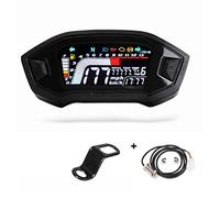 MKVAXR Universal Motorcycle LIGHT Adjustable Speedometer 13000 RPM Optional Backlight Digital Odemeter Tachometer 1 2 4 Cylinder Moto Trip Data Gauge(With bracket)