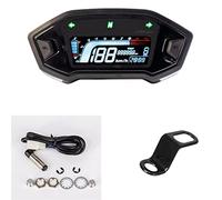 MKVAXR VA LCD Display 12000RPM Motorcycle Speedometer Color Universal Digital Odemeter Tachometer Adjustable Moto Trip Data Gauge(With bracket)