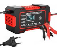 MKWGZPGW 12V 6A Car and Motorcycle Intelligent Battery Charger for C Evolution Plus 2018, with Temperature Compensation, LCD screen, Repair Mode,Red