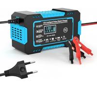 MKWGZPGW 12V 6A Car and Motorcycle Intelligent Battery Charger for Z900 Graphic Carbon Look, with Temperature Compensation, LCD screen, Repair Mode,Blue