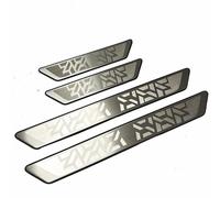 MKWGZPGW 4pcs Stainless Steel Car Door Sill Protector Strips for VW T-ROC 2017-2022 2023 2024, Resistant Welcome Pedal Guard, Decorative Modeling Accessories,Silver