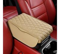 MKWGZPGW Car Armrest Cushion For E Class W124 1984-1994, Leather Center Console Pad, Memory Foam Armrest Box with Storage Bag, Interior Accessories,Beige-Large