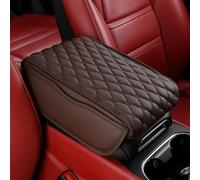 MKWGZPGW Car Armrest Cushion For E Class W124 1984-1994, Leather Center Console Pad, Memory Foam Armrest Box with Storage Bag, Interior Accessories,Brown-Large