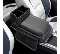 MKWGZPGW Car Armrest Cushion for Nissan Leaf 2018-2023, Leather Auto Center Console Pad, Memory Foam Armrest Box with Storage Bag, Interior Accessories,Black